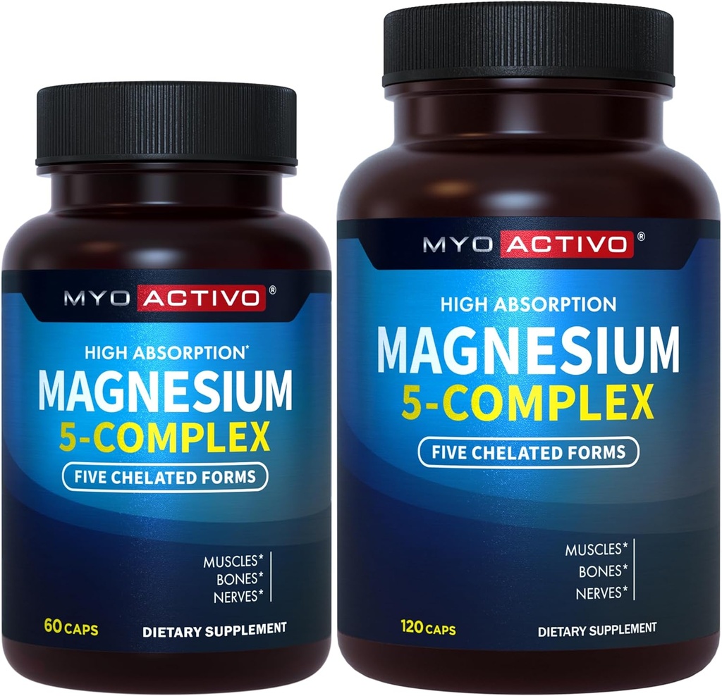 60ct + 120ct - MyoActivo 5-i-1 Magnesiumkomplex - Hög absorption - Chelated Magnesium