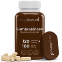LongLifeNutri Lumbrokinase 100mg - Maximal aktivitet 2 000 000 enheter per portion, 120 vegetariska kapslar, 2-månaders leverans, naturligt enzymtillskott för cirkulationshälsa, laboratorietestad, tillverkad i USA