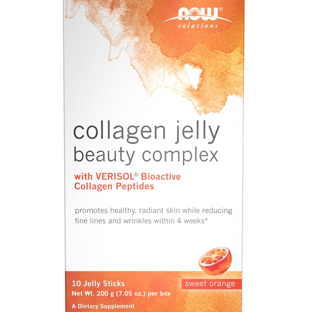 Nu Foods Solutions, Collagen Jelly Beauty Complex, Sweet Orange Flavor, 10 Jelly Sticks