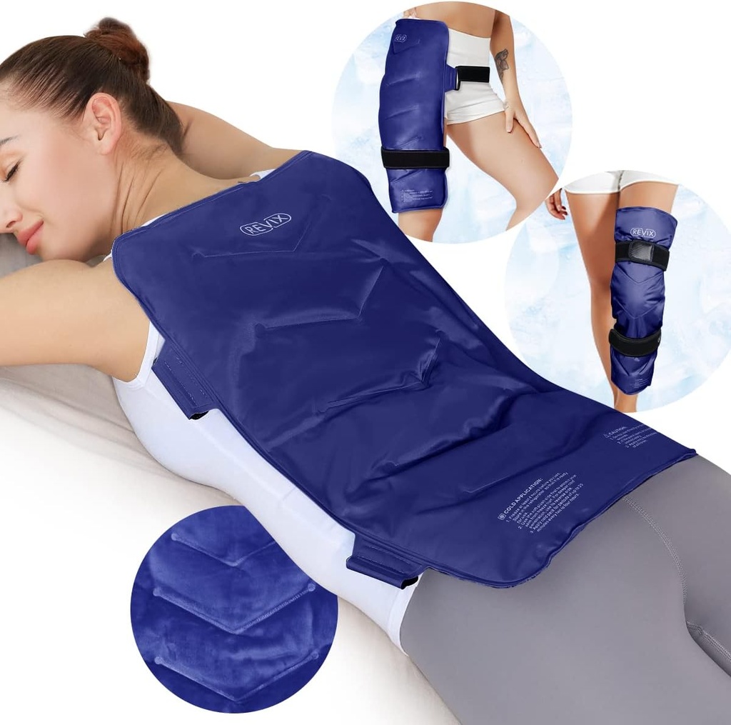 REVIX Large Ice Pack för Back, 13 "x 21" Återanvändbar Gel Cold Pack för Full Back Coverage, Cold Compress Wrap för Shoulder, Hip, Leg Relief, Perfekt för Trötthet, Muscle Soreness och Daily Recovery, Navy