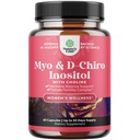 Myo-Inositol & D-Chiro Inositol Supplement för kvinnor - Choline Supplement för att reglera menstruationscykel, fertilitet och hormonbalans - Kvinnohormonbalanskapslar med Myo & D-Chiro - 60 kapslar