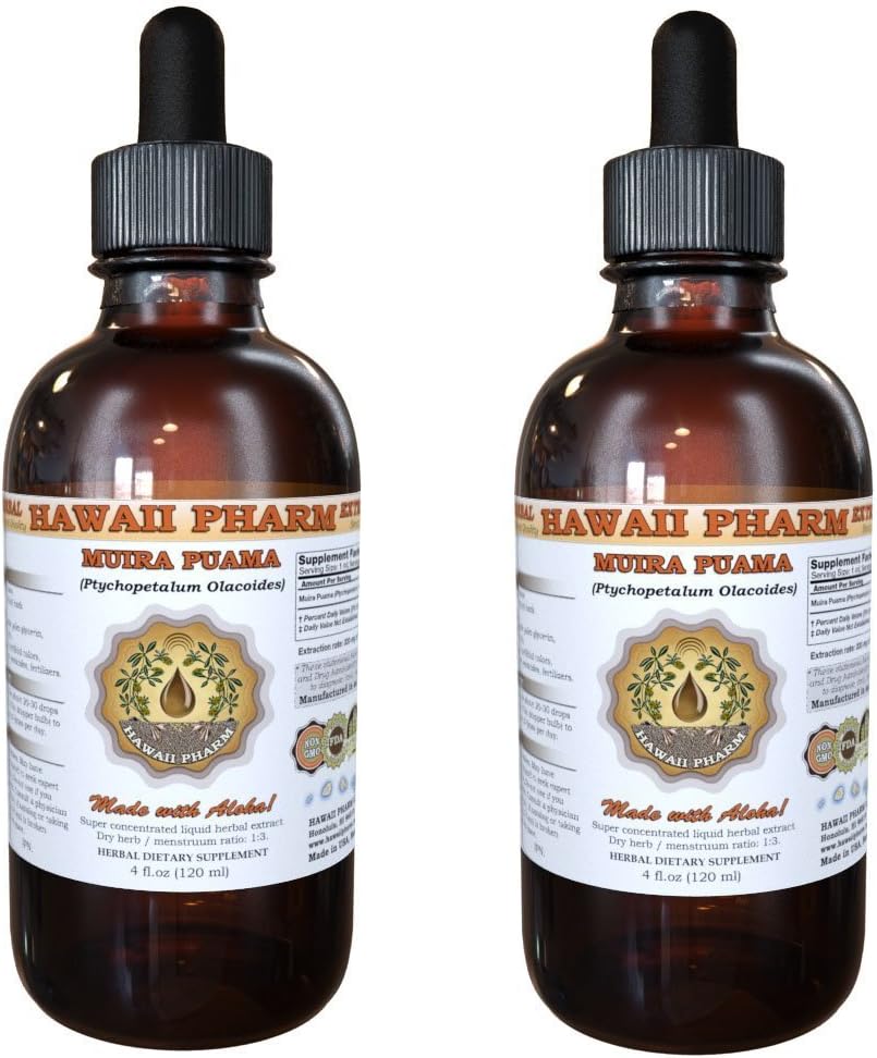 Muira Puama Liquid Extract, Organic Muira Puama (Ptychopetalum Olacoides) Tinktur Supplement 2x2 oz