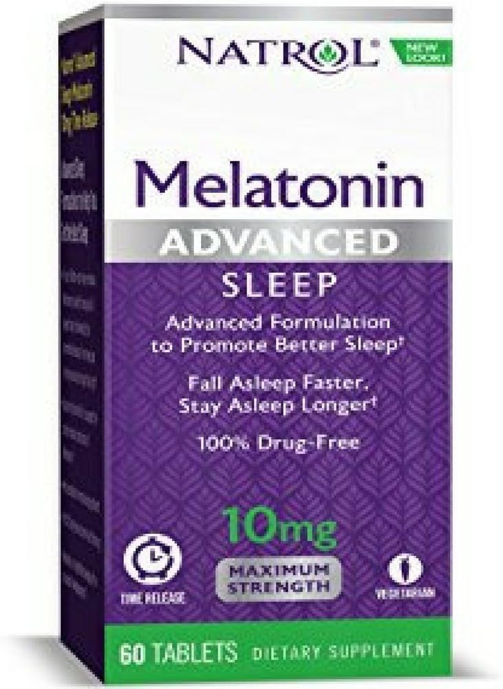 Natrol Advanced Sleep Melatonin tabletter, maximal styrka, 60 greve, paket med 5