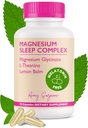 Magnesium Sleep Complex med L-Theanine och Lemon Balm - Melatonin-Free Sleep Support för naturligt lugn och avkoppling - Magnesium Glycinate - 90 kapslar
