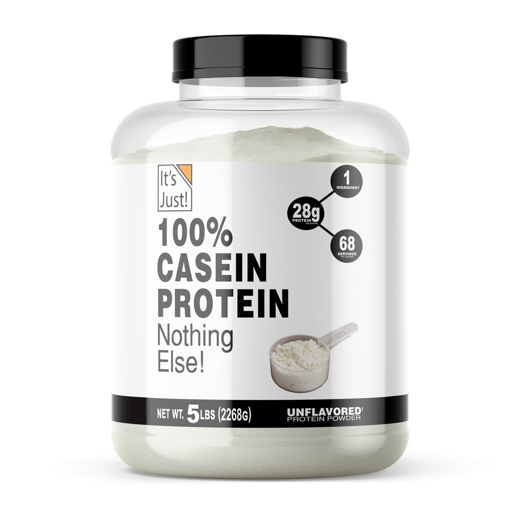Det är bara! - 100% Casein Protein Powder, tillverkad i USA, No Added Flavors eller Sweeteners (Unflavored, 5 Pound (Pack of 1))