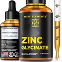 Zink Supplements 50mg | Liquid Zinc Supplement | Zink Glycinate Drops för vuxna | Stöder immunhälsa | Metabolism | Hudvårdstillägg | Non-GMO | Vegan | Gluten-Free