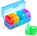 Zoksi Weekly Pill Organizer 2 gånger om dagen, Blue 7 Day Am Pm Pill Box, Daily Am Pm Pill Organizer 7 Day, Portable Vitamin Pill Case, Weekly Pill Box för fiskoljor, Vitamin, Tillägg