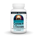 Källa Naturals Koffein + L-Theanin, energi och fokus stöd från grönt te * - 120 tabletter
