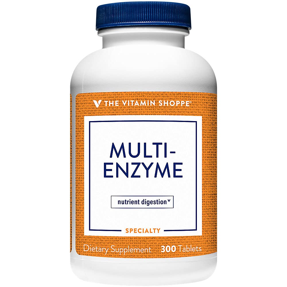 Vitamin Shoppe Multi Enzyme - Hjälper till att stödja Digestion & Absorption av protein, kolhydrater och fett (300 tabletter)