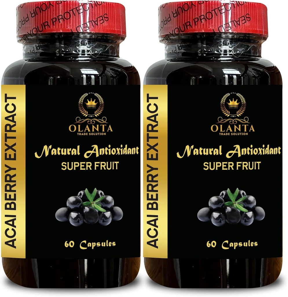 ACAI Berry Extract - acai Berry Diet Capsules, Acai Berries Superfood, Vitamin Water acai Blueberry, acai Berry Fruit Pills - 2 flaskor 120 kapslar