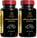 ACAI Berry Extract - acai Berry Diet Capsules, Acai Berries Superfood, Vitamin Water acai Blueberry, acai Berry Fruit Pills - 2 flaskor 120 kapslar