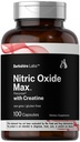 Horbäach Nitric Oxide Supplement with Creatine | 100 Capsules | L Citrulline, L Arginine och Creatine Monohydrate | Non-GMO, Gluten Free | Berkshire Labs
