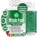 Whole Food Multivitamin for Men and Women Complete Daily Superfood Vitamins Plus Minerals Digestive Enzymes, Probiotics and Omegas. Plant Based Multi Vitamin, Non GMO (2)