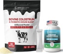 Colostrum Supplement Powder för Gut, Immune Health & Nutrient Absorption, 30 portioner + Kreatinmonohydratkapslar för muskelbyggare