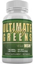 Daglig hälsa, Ultimate Greens med MSM 1925mg Vegan Friendly Natural Ingredients Superfood Vegetable Nutritional Alkalizing Immune Energy Support Supplement 180 kapslar (1 månads leverans)