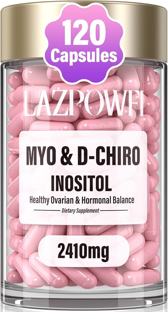 Inositol Supplement - Myo-Inositol och D-Chiro Inositol Plus folat och vitamin D - Hälsosam hormonbalans och hälsosamt äggstocksstöd för kvinnor ideal 40:1 Ratio-009