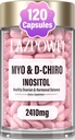 Inositol Supplement - Myo-Inositol och D-Chiro Inositol Plus folat och vitamin D - Hälsosam hormonbalans och hälsosamt äggstocksstöd för kvinnor ideal 40:1 Ratio-009