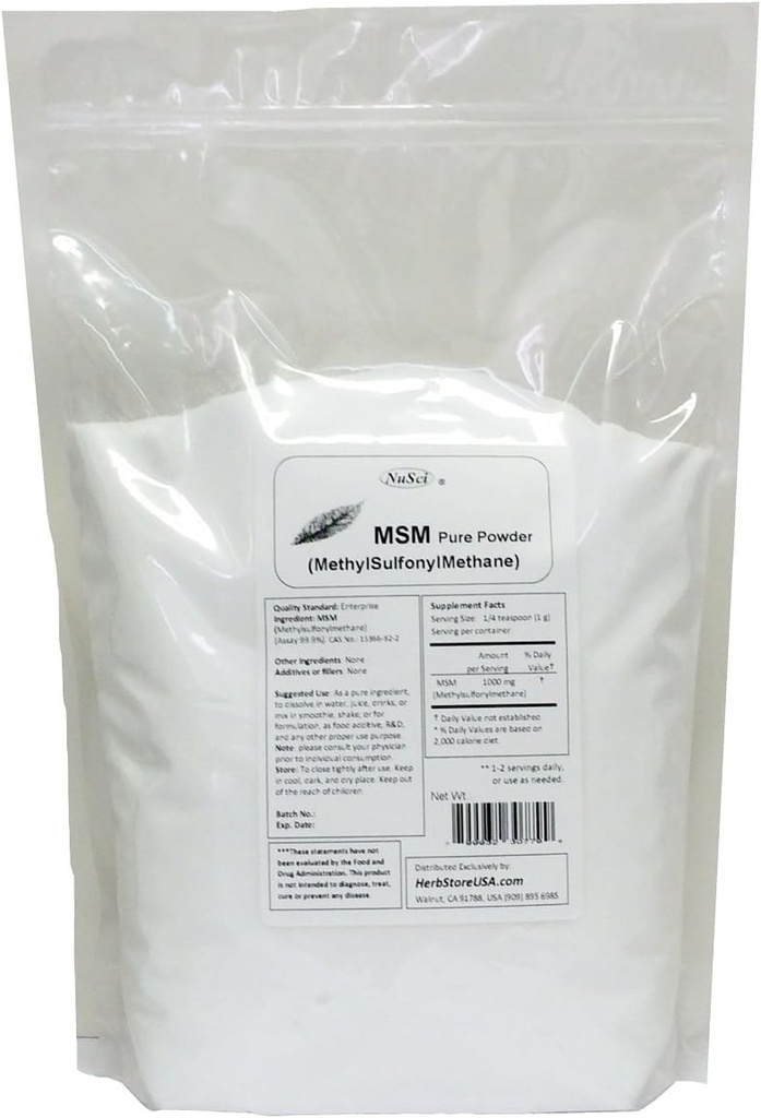 MSM (Methylsulfonylmetan) Pure Powder (4000 Grams (8,8 lb))