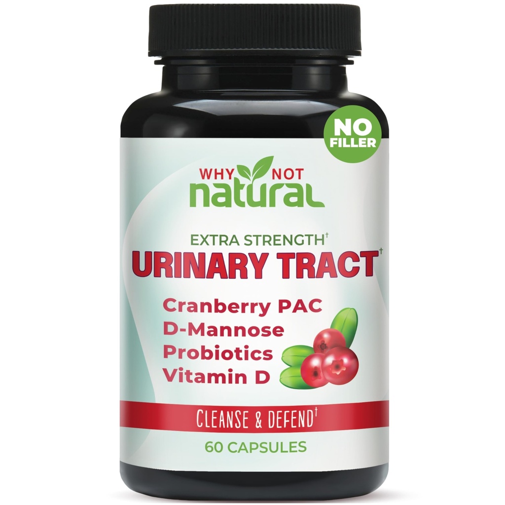 Varför inte naturliga 5-i-1 UTI piller med D Mannose, Cranberry PAC Extract, Probiotika och vitamin D - Urinary Health Formel för kvinnor och män