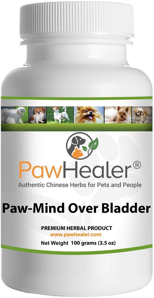 Hund urininkontinens - Paw Mind Over Bladder - Herbal Remedy för hundar med läckande blåsa - 100 gram pulver