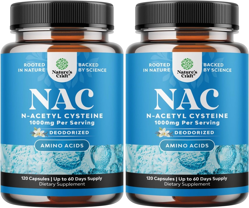 NAC Supplement N-Acetyl Cysteine 1000mg - Vegan High Absorption Non-Smelly NAC 1000mg Capsules Glutathione Precursor för Liver Cleanse Detox & Repair Plus Lung Health and Immunity Support (4 månader)