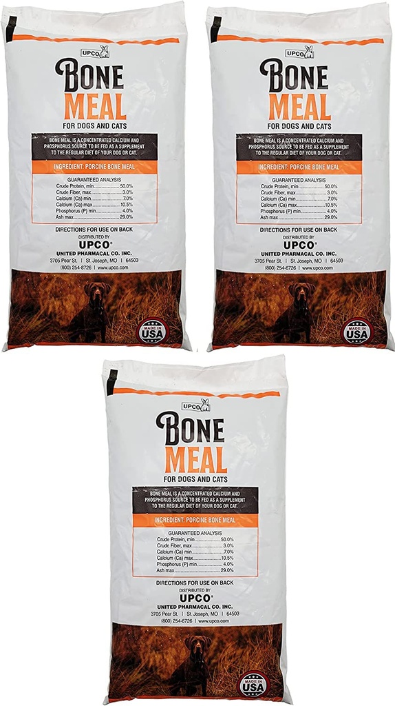 Bone Meal Powder för hundar och katter 3 Pack Total 3 Pounds från Upco Made i USA