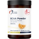 Design för Hälsa BCAA Pulver med L-Glutamin - Branched Chain Amino Acids Powder + L-Glutamin Supplement för att stödja muskler + träning - Orange smaksatt Drink Mix (30 portioner / 270g)