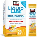 Force Factor Liquid Labs Electrolytes Powder Packets-Mango Margarita-Energy Hydration Packets för att göra elektrolytvatten med 5 Essential Electrolytes, vitaminer, mineraler och antioxidanter, 20 Stick Packs