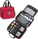 CURMIO Pill Bottle Organizer Portable Medicine Bag, Lockable Prescription Bottle Storage för Pill Bottles, Vitaminer, Medicinsk Tillskott för Hemlagring och Resa, Röd (Empty Medicine Bag)