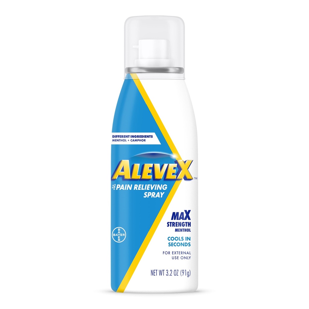 AleveX Smärta Relieving Spray, Fast Acting & Fast Drying for Targeted Pain Relief, 3,2 oz Spray