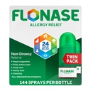 Flonase Allergy Relief Nasal Spray, 24 Hour Non Drowsy Allergy Medicine, Metered Nasal Spray - 144 Sprayer (Pack of 2) - Fall och Seasonal Allergy Relief