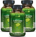 Irwin Naturals Double Potency 5-HTP Extra - 60 Liquid Soft-Gels, Pack of 3 - för Relaxation & Serotonin Production - 90 Totala portioner