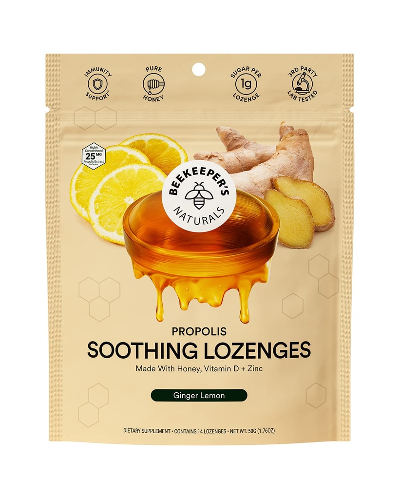 Biodlare Naturals Ginger Lemon Lozenges, 14 Ct
