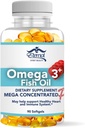 Eternal Spirit Beauty Omega-3 Fish Oil - High-Potency EPA & DHA Supplement för hjärta, hjärna och immunstöd - Mega Concentrated Formel - 60 Softgels
