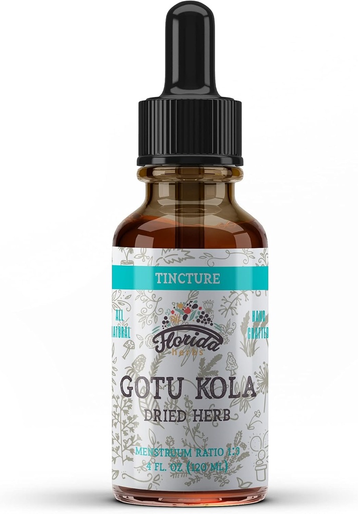 Gotu Kola Tincture, Organic Gotu Kola Extract, Gotu Kola Drops (Centella Asiatica) Torkade Herb