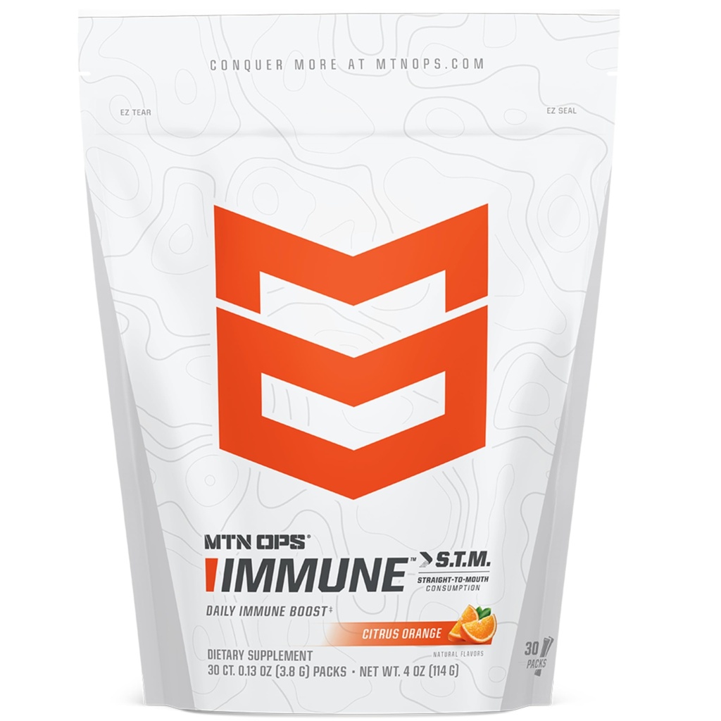 MTN OPS Immune STM Powder Drink Mix, Vitamin C, Vitamin D, Zink & Antioxidanter för Daily Immune Support, Hydration & Wellness, 30 Servings, Citrus Flavor