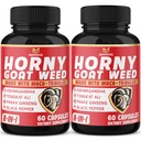 BMVINVOL (2 Packs) Horny Goat Weed Capsules med Maca, Tribulus, Ginseng. Ashwagandha,Tongkat Ali - 8-i-1 för stödenerginivåer