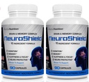 NeuroShield, Brain Supplement en Nootropic Brain Booster och Memory Supplement, innehåller Huperzine A, Ginko Biloba, Bacopa Plus Antioxidanter för hjärnhälsa, Multi-Ingredients, 2 flaskor, 180 kapslar