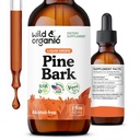 Wild & Organic Pine Bark Extract Tincture - Antioxidant Support - Pinus Pinaster Supplements - French Maritime Bark Liquid Drops - 2-månaders Supply - Vegan, Alcohol & Sugar-Free - 2 fl oz