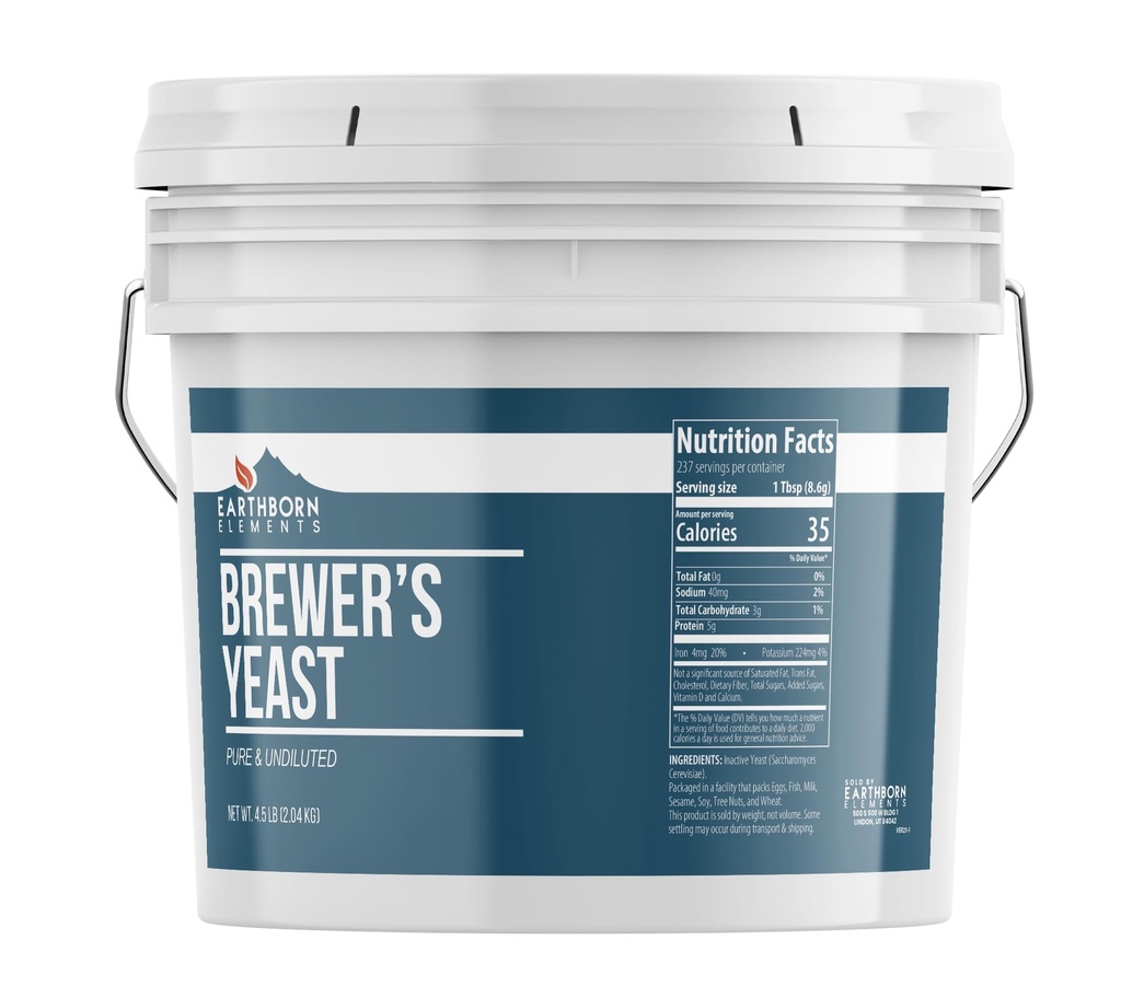 Earthborn Elements Brewer Yeast 1 Gallon Bucket, Pure & Undiluted, Inaktiv Yeast