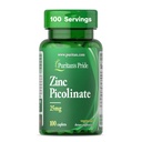 Puritans Pride Zink Picolinate Zink 25mg med kalcium och fosfor, vegetarisk kosttillskott för immunsystem, energimetabolism, celldelning och tillväxtstöd, 100 kapslar