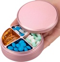 Metal Pill Organizer 4 Compartments - Portable Travel Pill Case Daily, Vattentät Pill Box för väska, Compact Pill Holder Medicine Container Dispensers för Vitamin Cod Liver Oil Supplement Pink