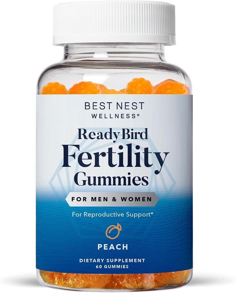 Bästa Nest Wellness Fertility Gummies - Prenatal Multivitamin för Conception Support - Näringstillskott med metylerade vitaminer - Vibrerande hälsosupport med Coenzyme Q10 - Peach, 60 Gummies