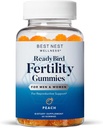 Bästa Nest Wellness Fertility Gummies - Prenatal Multivitamin för Conception Support - Näringstillskott med metylerade vitaminer - Vibrerande hälsosupport med Coenzyme Q10 - Peach, 60 Gummies