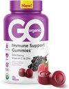 GO ORGANIC Dietary Immune Support Supplement Gummies | 60 greve | Elderberry Immunity