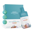 Akasha Superfoods Irish Sea Moss Gel, Liposomal Seamoss med Irish Sea Moss, Vitamin E, Citrus, Organic Vanilla, Glycerin, Skin, Energy & Gut Health Support för kvinnor och män, Sweet Citrus Flavor, 30 Ct