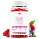 VITA GLOBE Hair, Skin & Nails + Collagen Gummies - 20mg med vitamin A, C, D, E, B6 & Biotin | Skönhet & Wellness Supplement för Hälsosam hårväxt, Radiant Skin & Strong Nails - 60 Count (Pack av 1)
