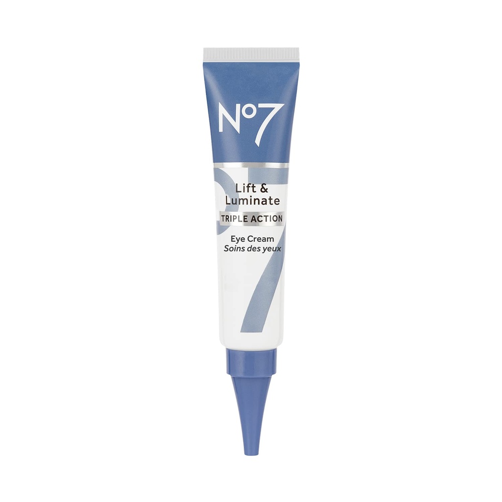 No7 Lift & Luminate Triple Action Under Eye Cream - Mörka cirklar under ögonbehandling med vitamin C & Collagen Peptide Technology - Hjälper till att minska Puffiness, väskor och utseendet på rynkor (0,5 Oz)