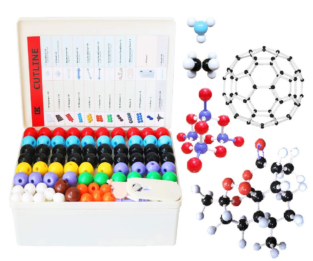 LINKTOR Chemistry Molecular Model Kit (444 Pieces), Student eller lärare Set för organisk och oorganisk kemiinlärning, motivera entusiasm för lärande och höja rymdinställning, en Fullerene Set