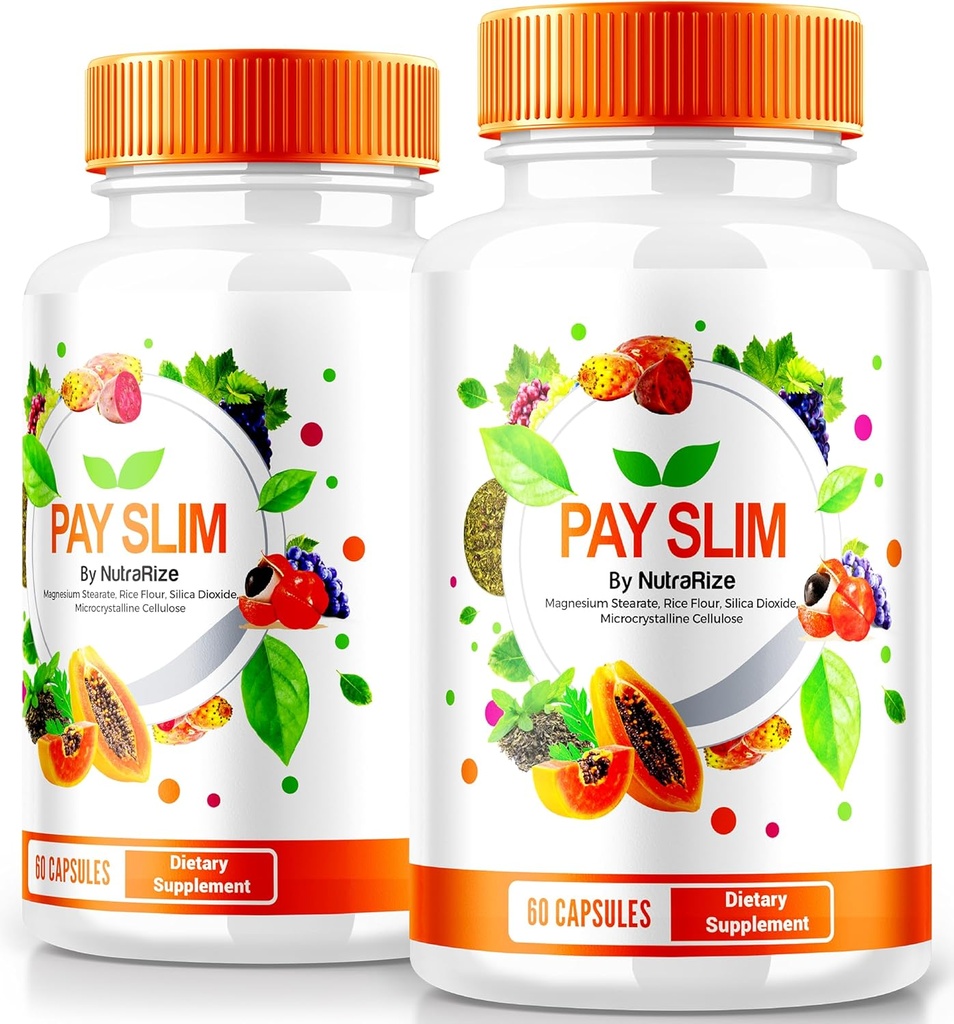 NutraRize (2 Pack) Betala smala kapslar, PaySlim All-Natural Supplement för hälsosam viktminskning, Premium Formel för att uppnå kropps- och fitnessmål, officiella recensioner (120 kapslar)